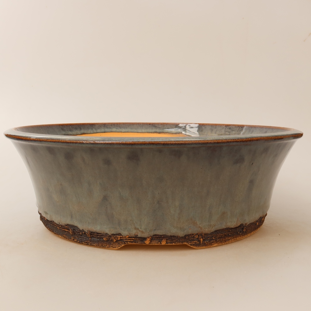Keramik-Bonsai-Schale, 27,5 × 27,5 × 8,5 cm, Farbe: Grau