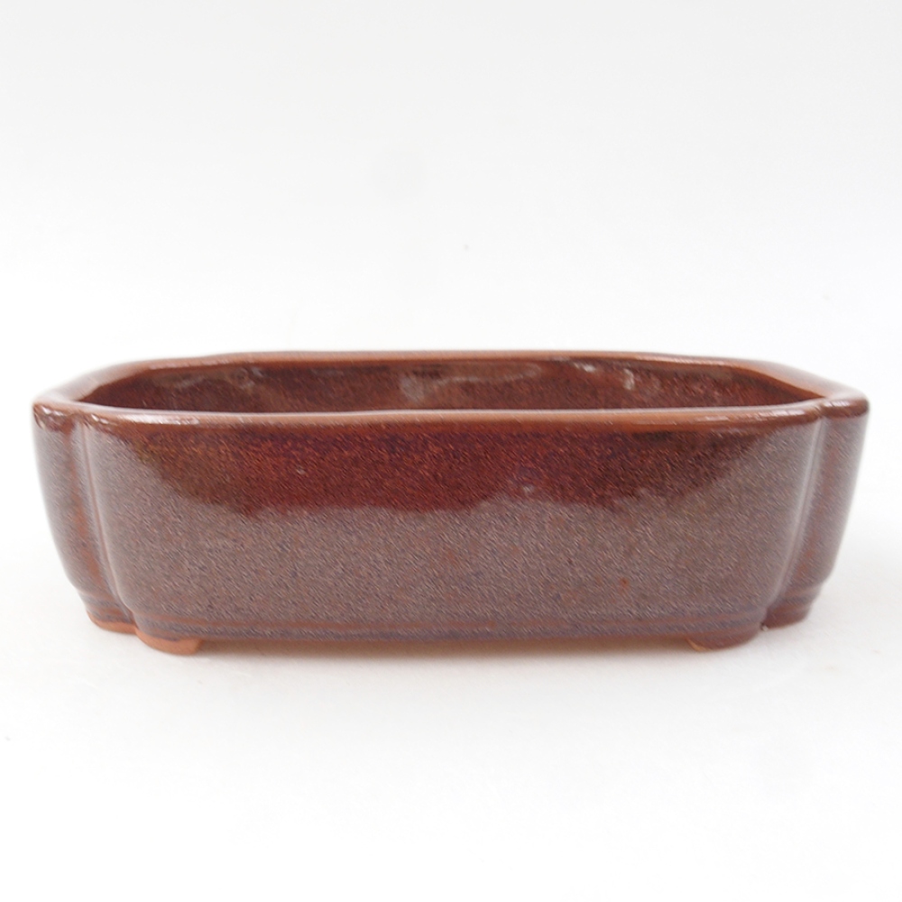Bonsaischale aus Keramik 15 x 11,5 x 4,5 cm, braun