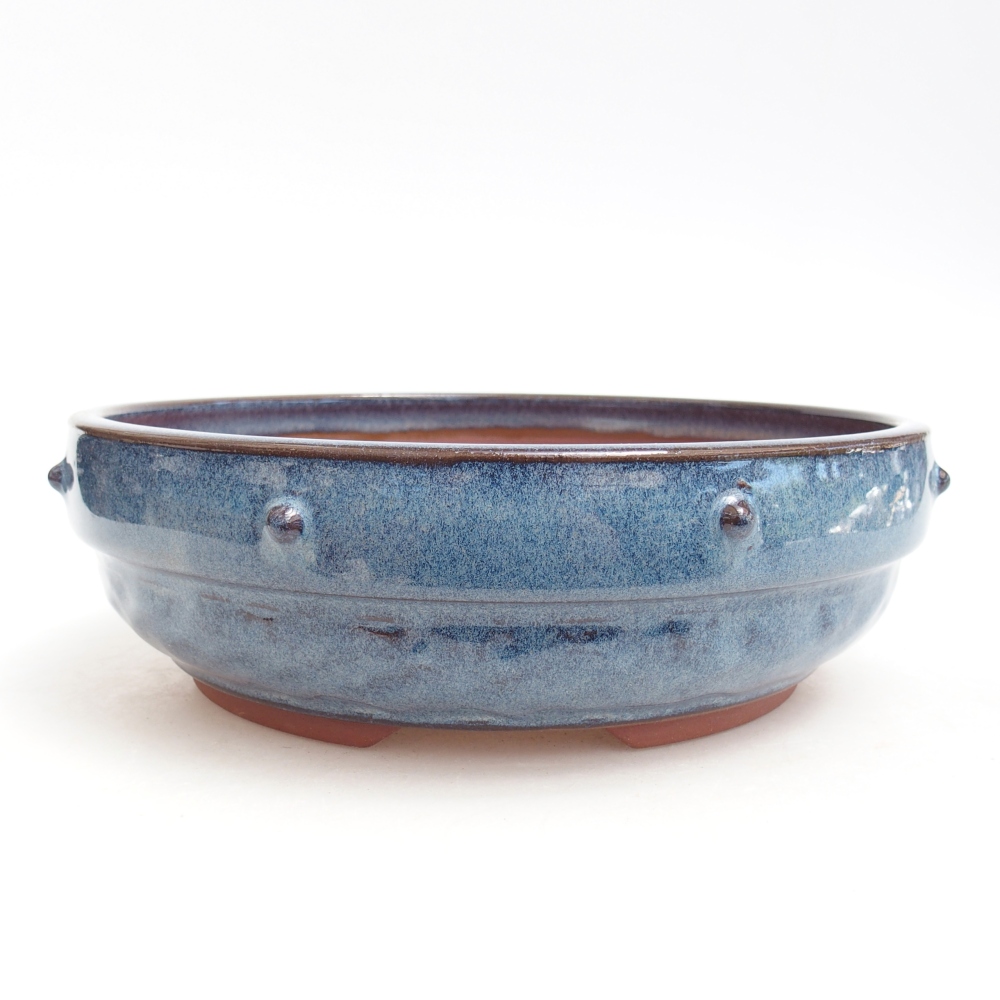 Bonsaischale aus Keramik 21 x 21 x 6,5 cm, Farbe blau