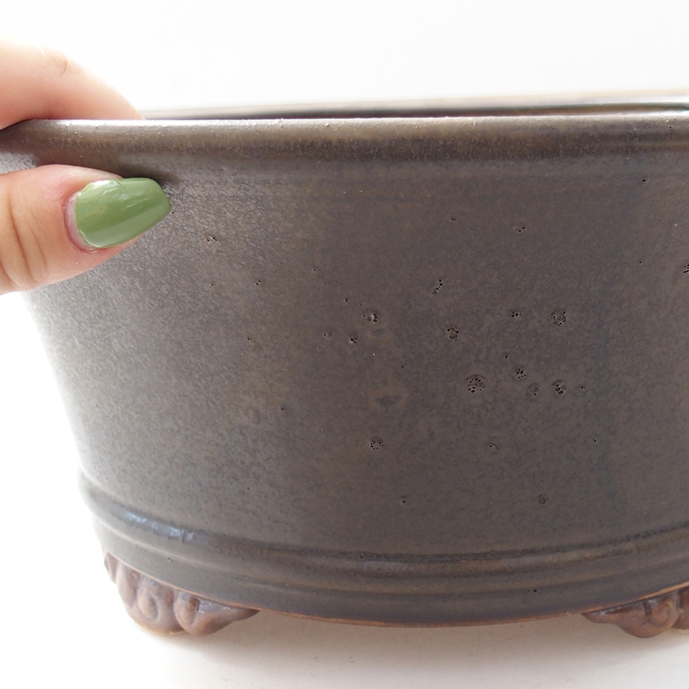 Bonsaischale aus Keramik 29 x 29 x 12 cm, braun