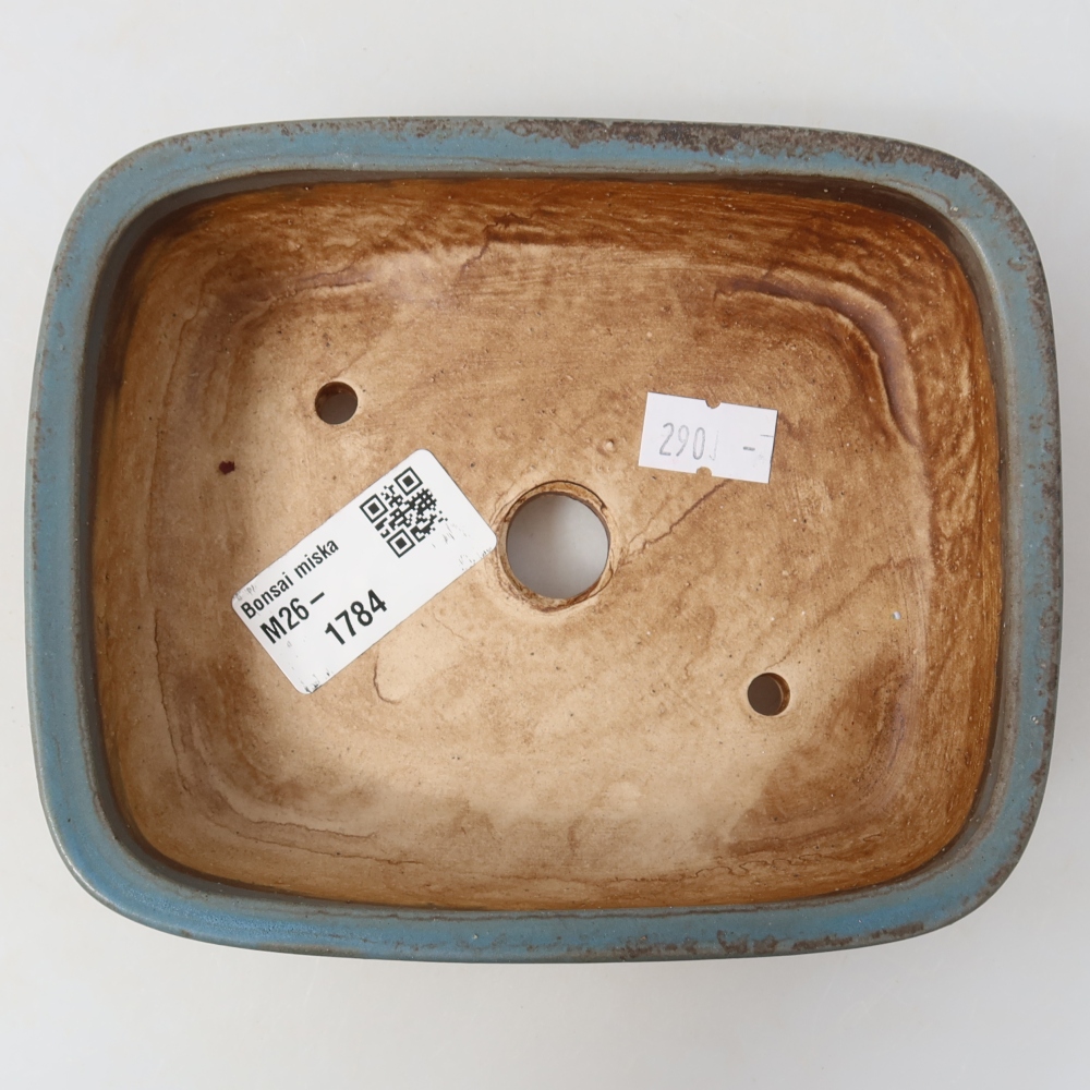 Keramik-Bonsai-Schale, 14,5 × 11,5 × 4,5 cm, Farbe: Blau