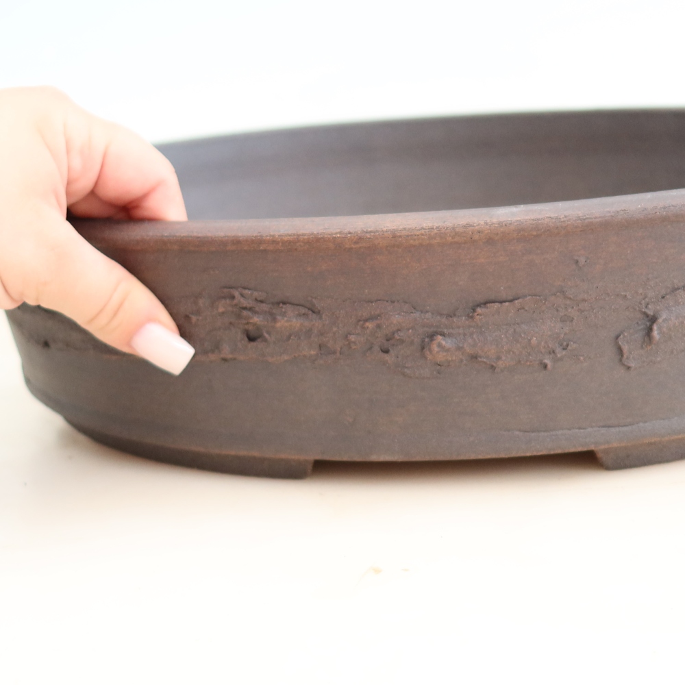 Keramik-Bonsai-Schale 37,5 x 30,5 x 8,5 cm, Farbe: braun