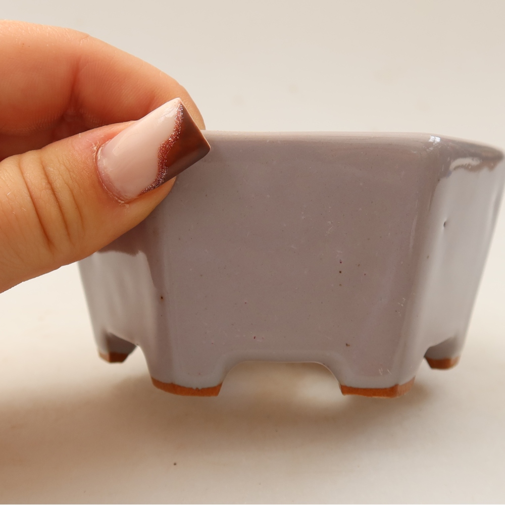 Keramik-Bonsai-Schale 10 x 9 x 5 cm, Farbe: Violett