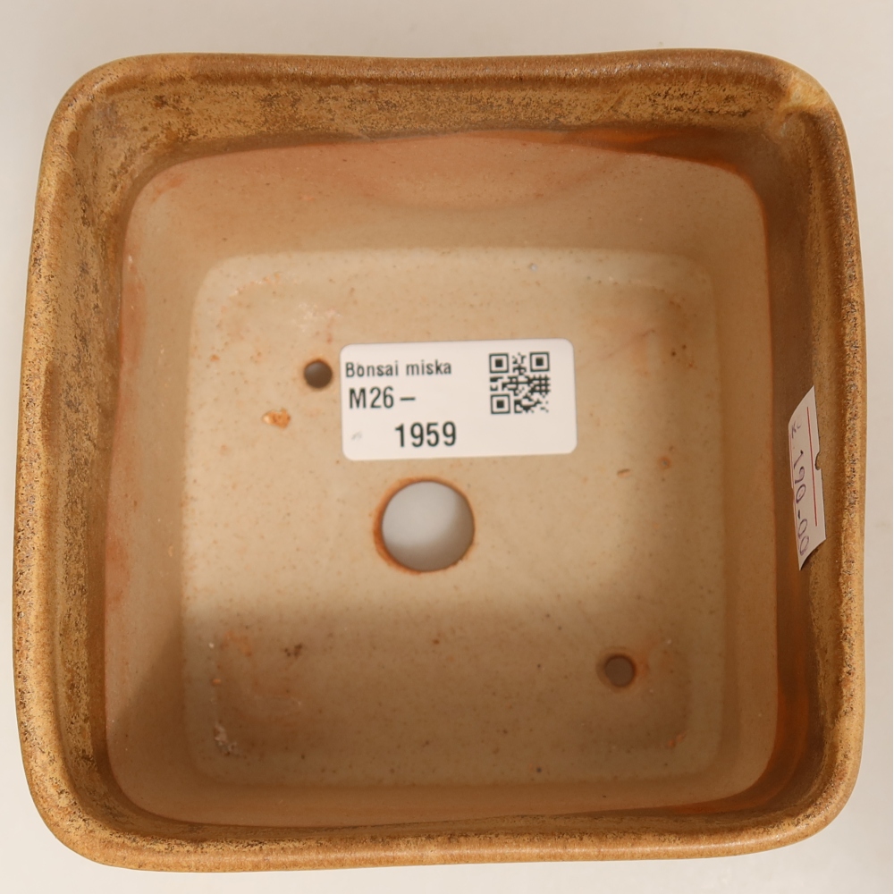 Keramik-Bonsai-Schale 10 x 10 x 8,5 cm, Farbe: Beige