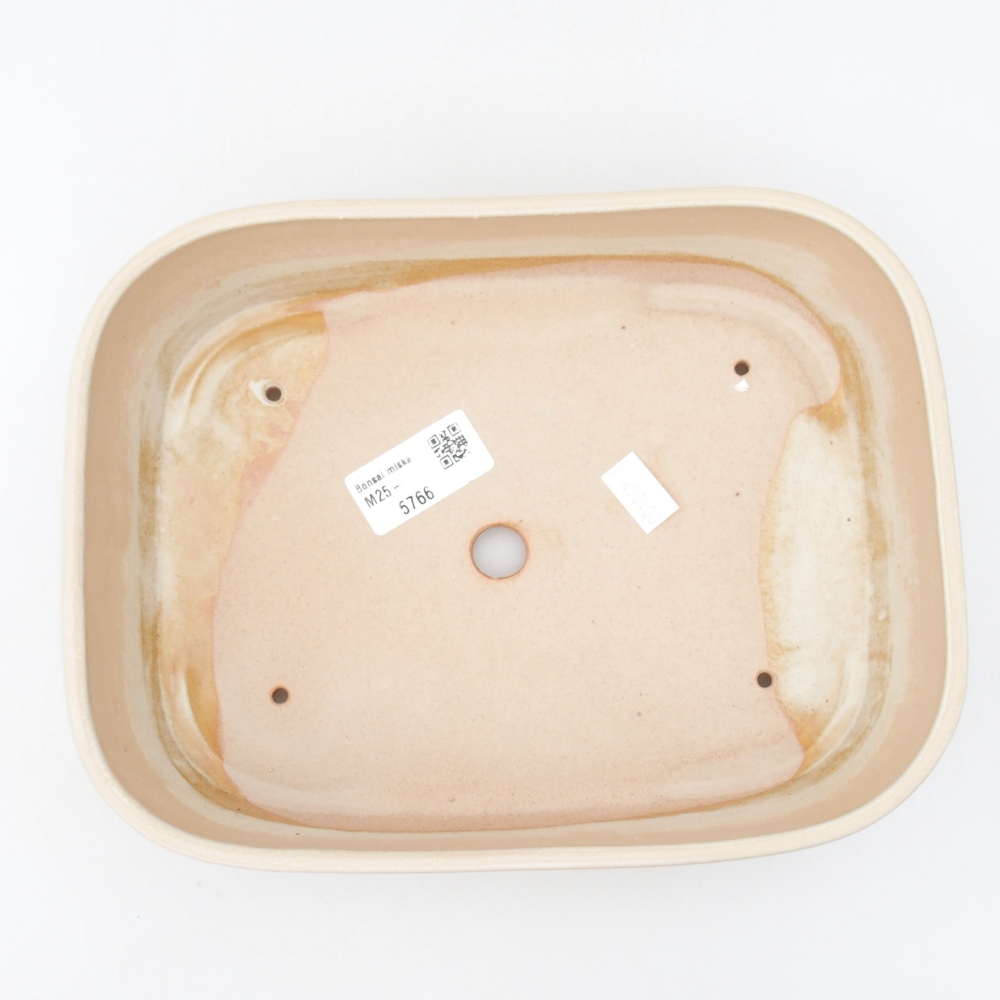 Bonsaischale aus Keramik 23 x 17,5 x 5,5 cm, Farbe beige