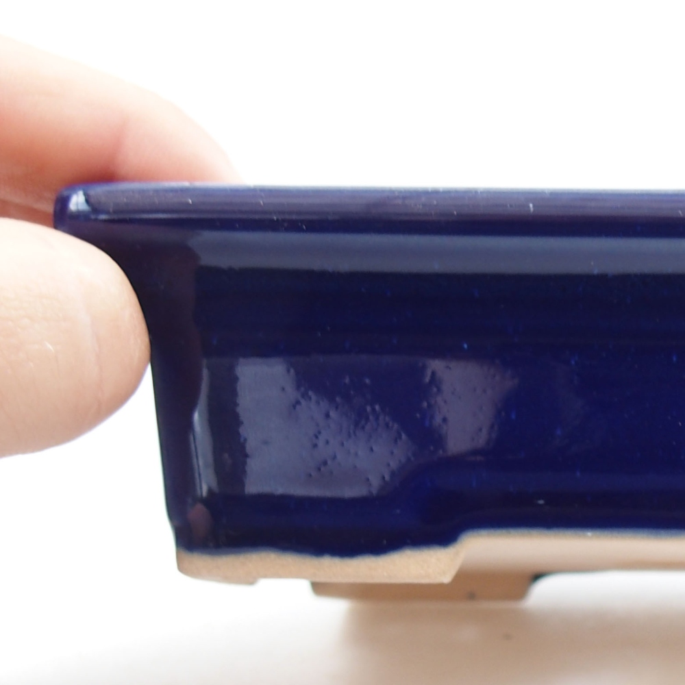 Bonsaischale aus Keramik 15,5 x 12 x 6 cm, Farbe blau