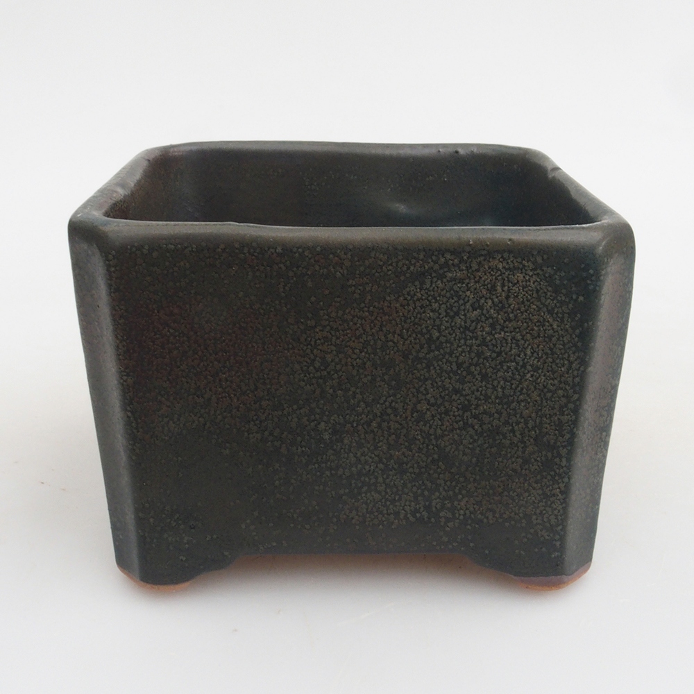Bonsaischale aus Keramik 9,5 x 9,5 x 7 cm, grau