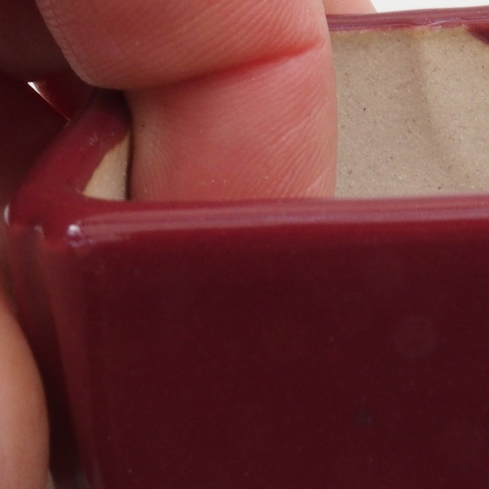 Mini-Bonsaischale 4,5 x 4,5 x 3 cm, bordeauxrot