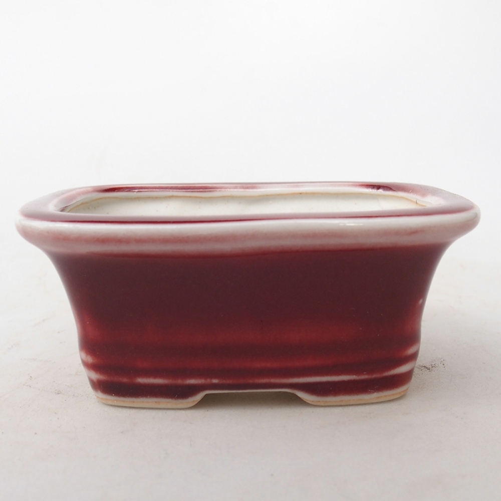 Bonsaischale aus Keramik 10 x 7,5 x 4 cm, Farbe rot