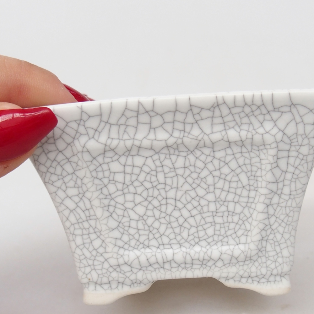 Bonsaischale aus Keramik 8,5 x 8,5 x 5 cm, Raku-Farbe