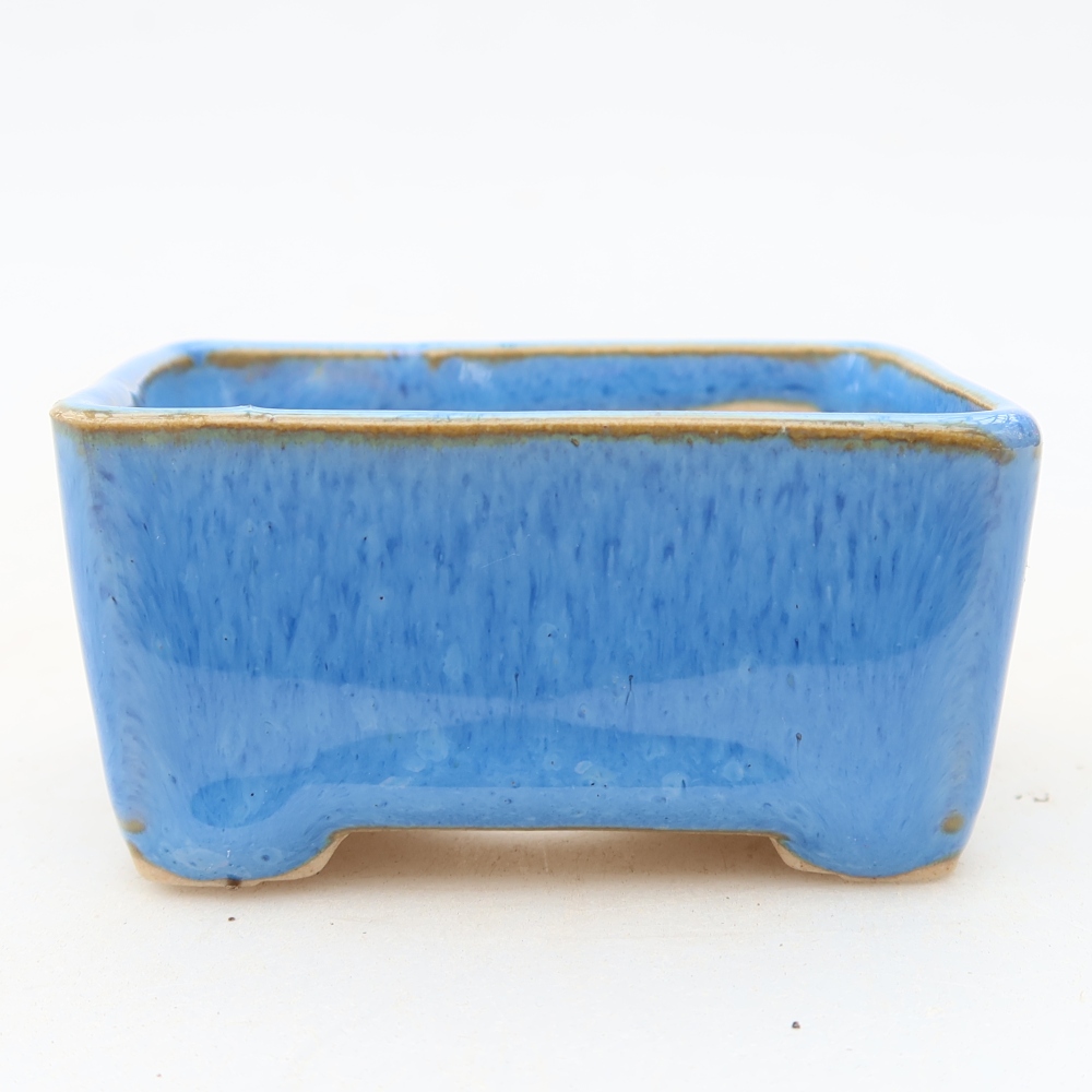 Keramik-Bonsai-Schale, 6,5 x 5 x 3,5 cm, Farbe: Blau