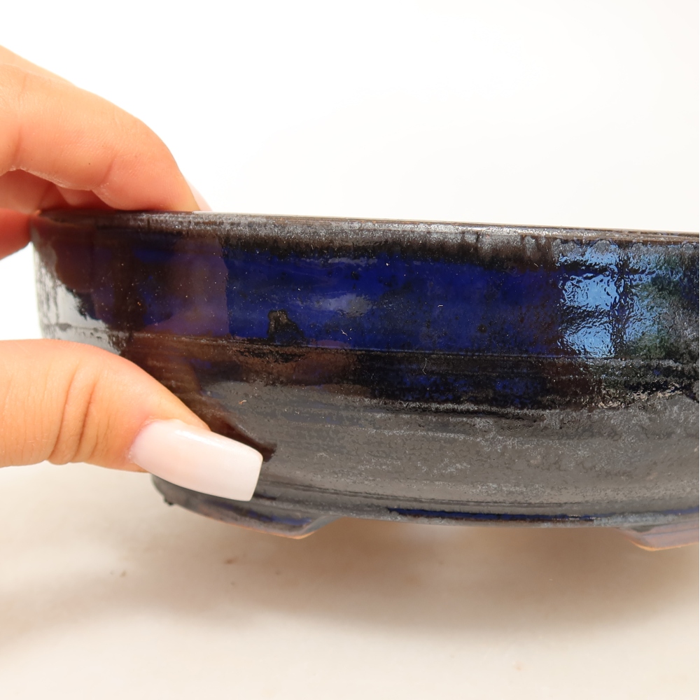 Bonsaischale aus Keramik 18 x 18 x 5,5 cm, Farbe blau