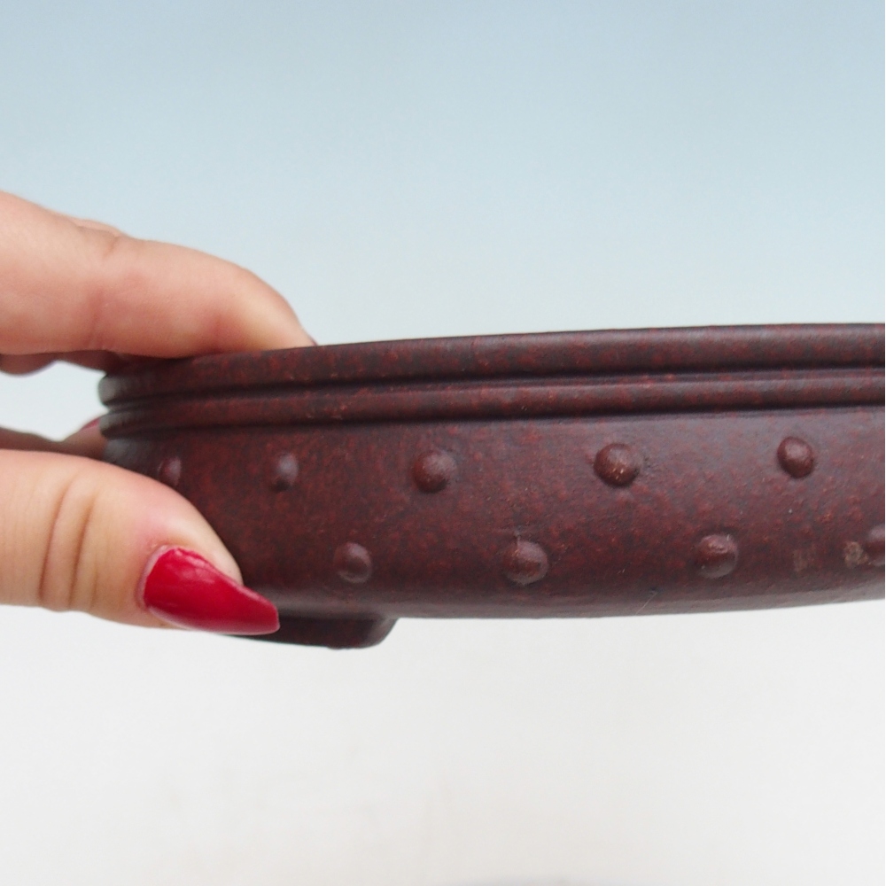 Bonsaischale aus Keramik 17,5 x 17,5 x 4 cm, braun