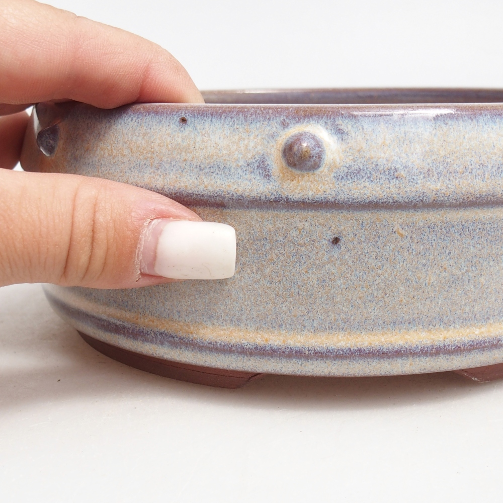 Bonsaischale aus Keramik 16 x 16 x 6 cm, Farbe blau