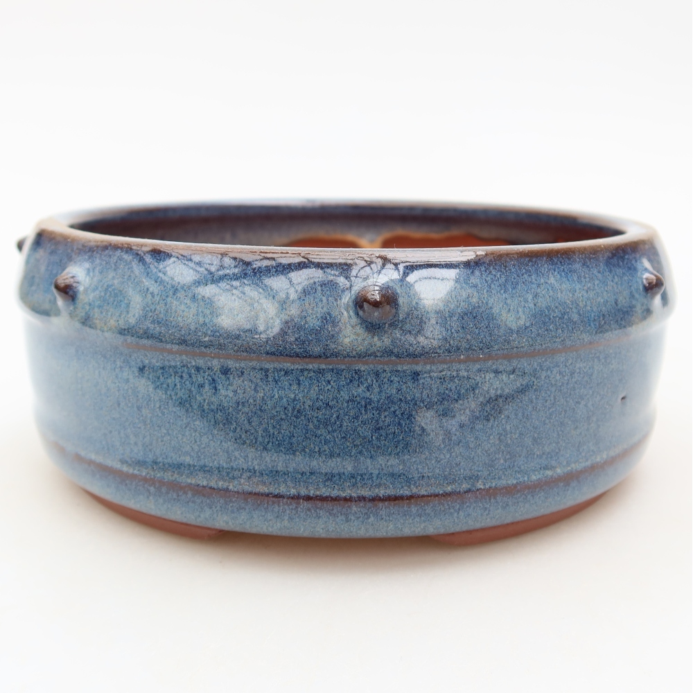 Bonsaischale aus Keramik 15,5 x 15,5 x 6,5 cm, Farbe blau