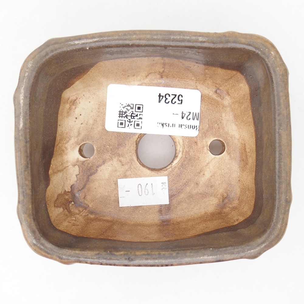 Bonsaischale aus Keramik 10,5 x 8,5 x 4 cm, braun