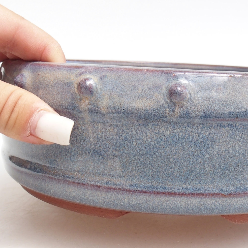 Bonsaischale aus Keramik 19,5 x 19,5 x 6,5 cm, Farbe blau