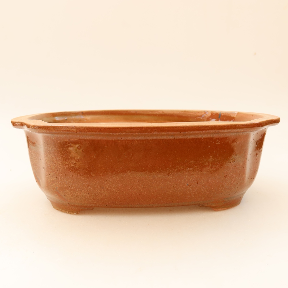 Bonsaischale aus Keramik 23 x 19 x 7 cm, braun