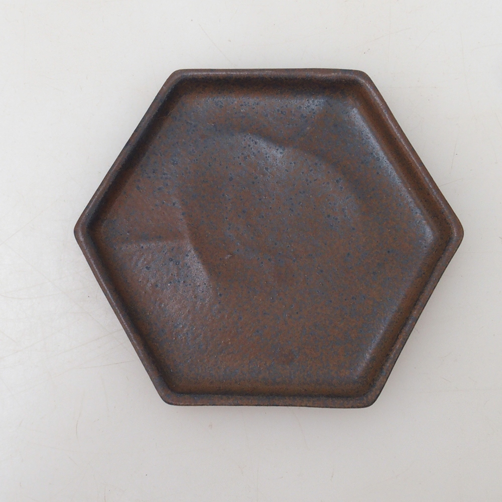 Bonsai sechseckige Untertasse D3 - 11 x 9,5 x 1 cm