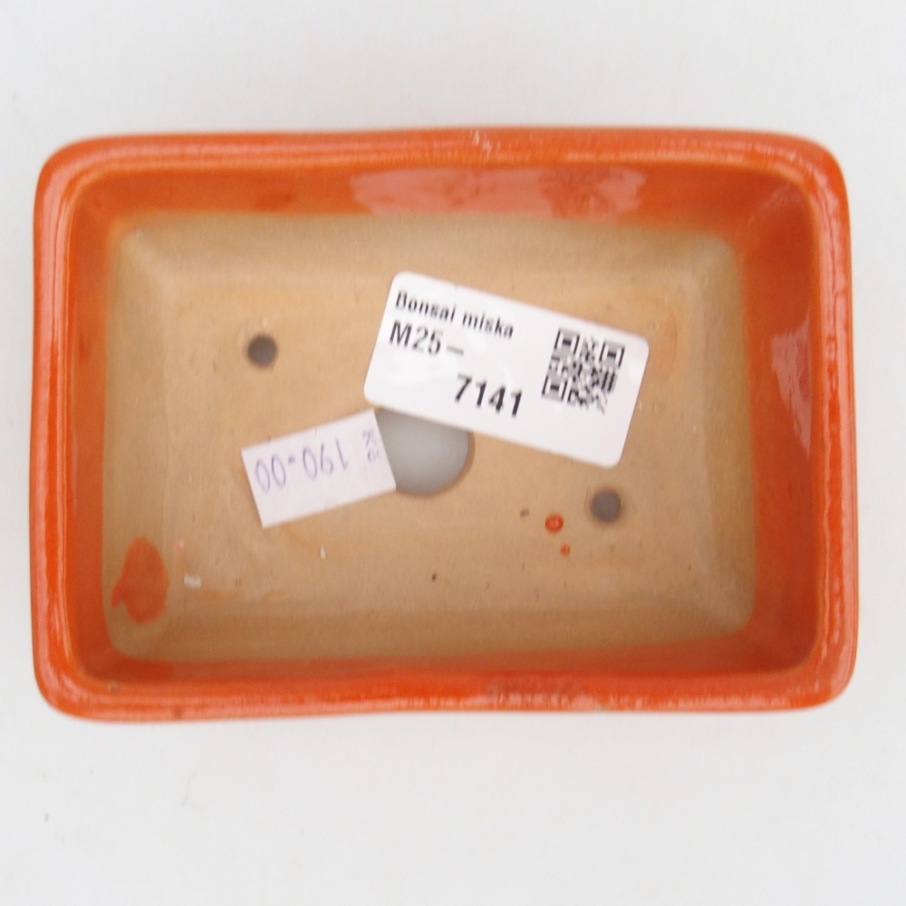 Bonsaischale aus Keramik 10,5 x 7,5 x 4,5 cm, orange