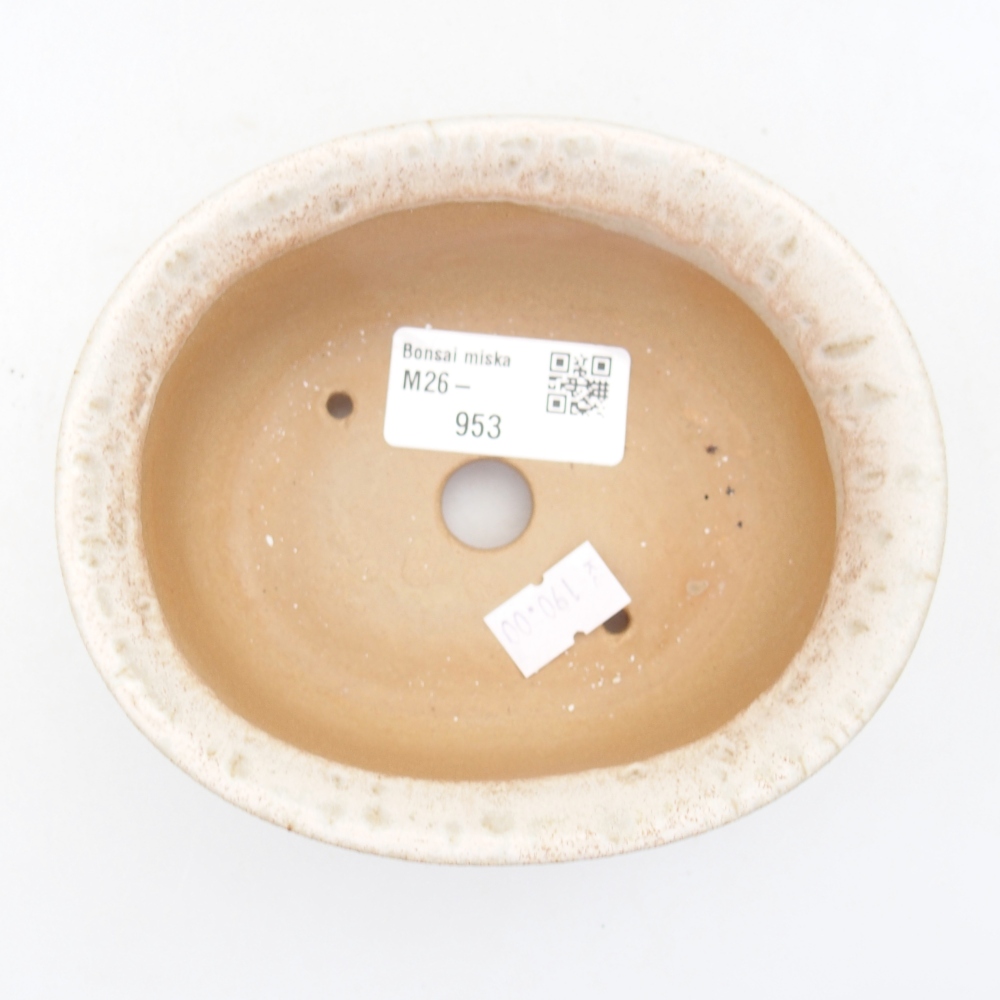 Bonsaischale aus Keramik 12 x 10 x 5,5 cm, Farbe beige