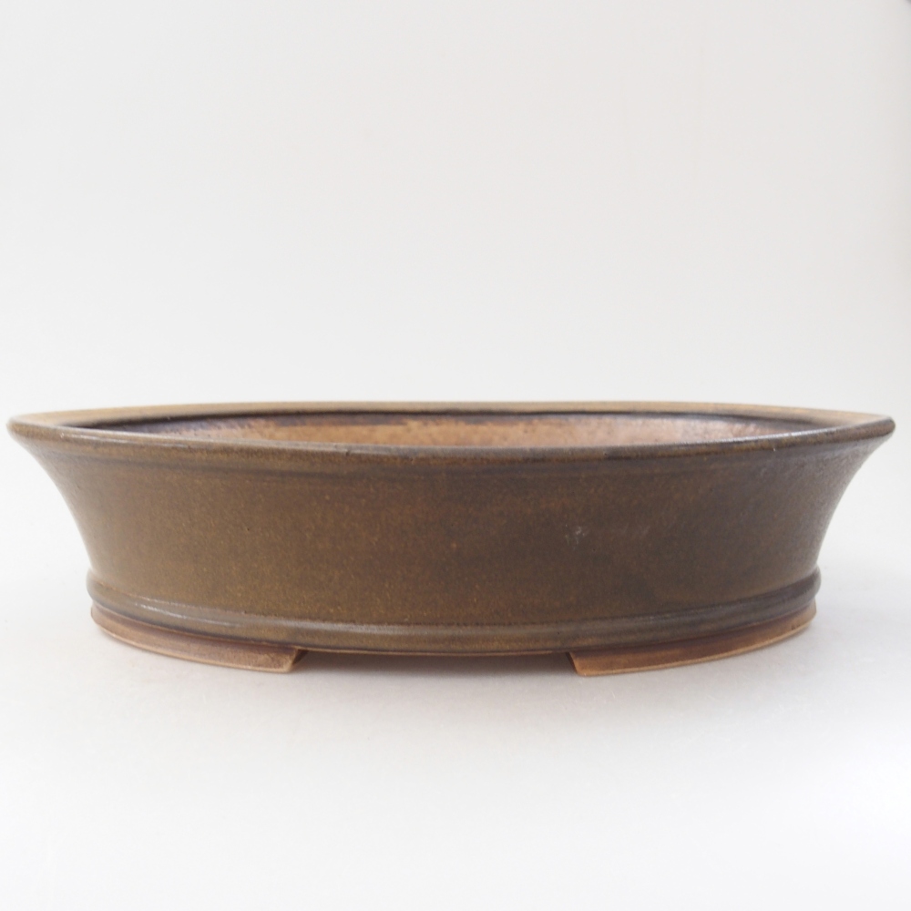 Bonsaischale aus Keramik 27 x 24 x 6 cm, braun