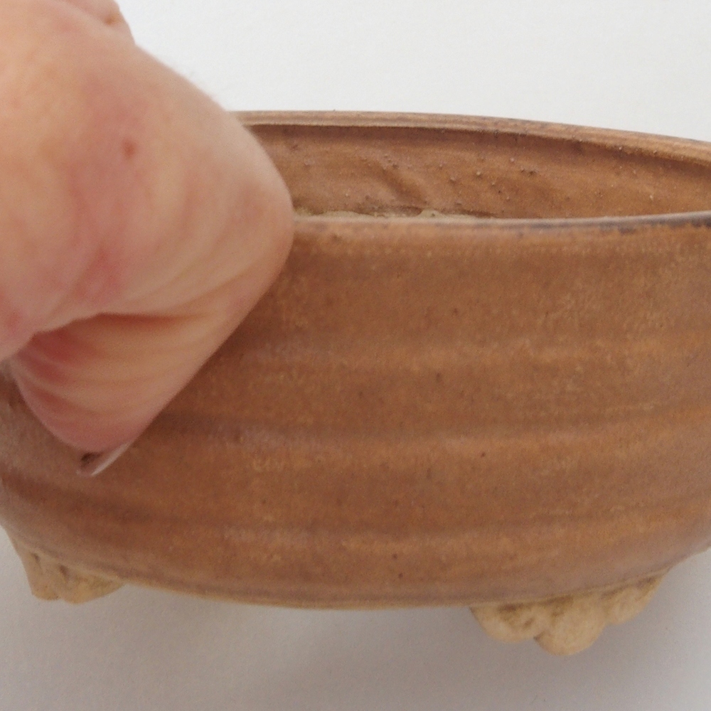 Bonsaischale aus Keramik 10 x 8,5 x 4 cm, braun