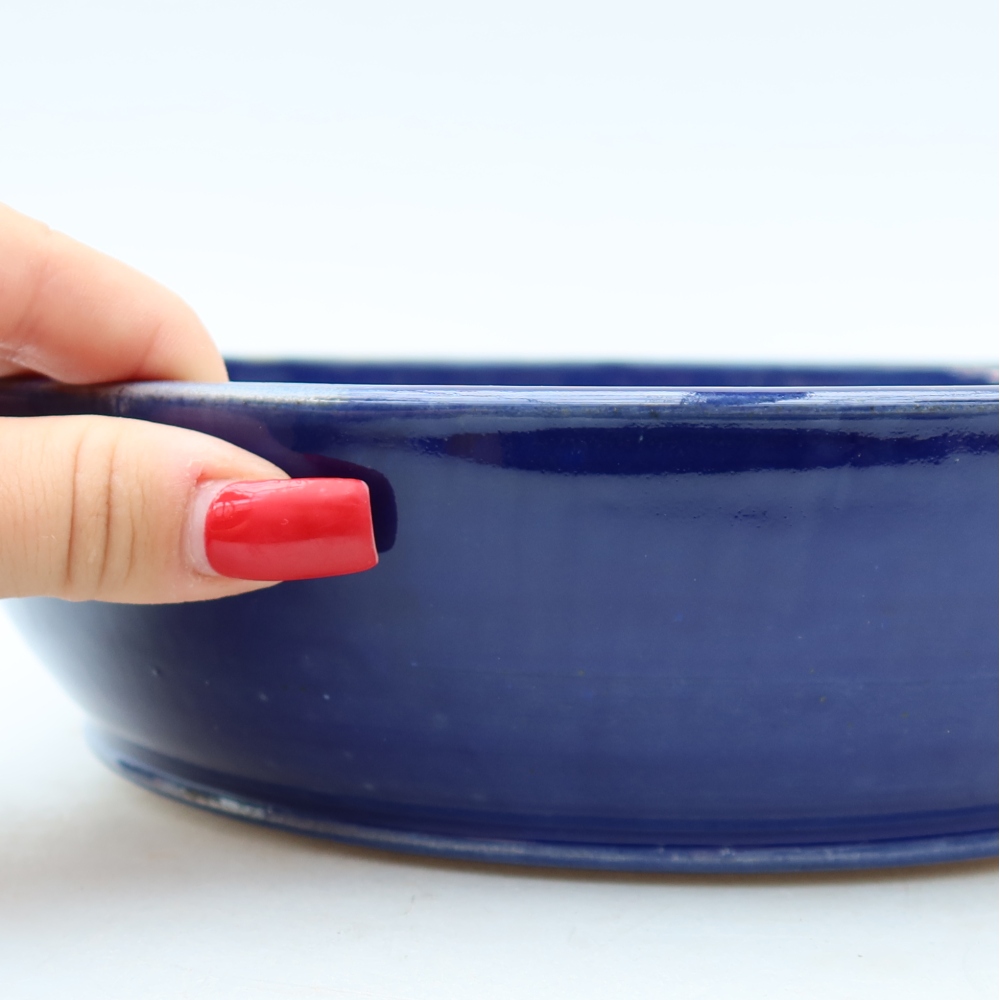 Bonsaischale aus Keramik 23 x 23 x 6 cm, Farbe blau