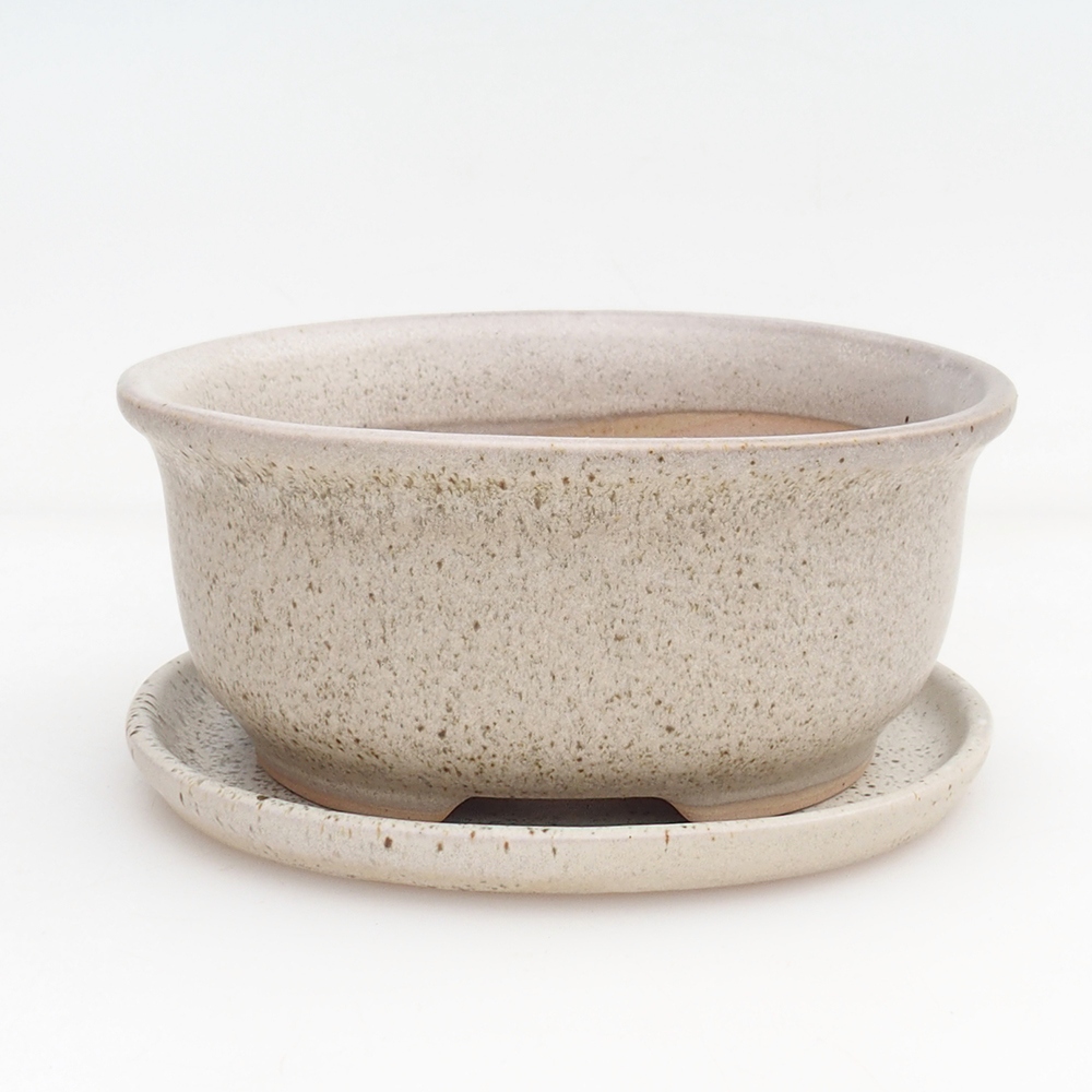 Bonsaischale + Untertasse H11 - 11,5 x 10 x 4 cm - grün