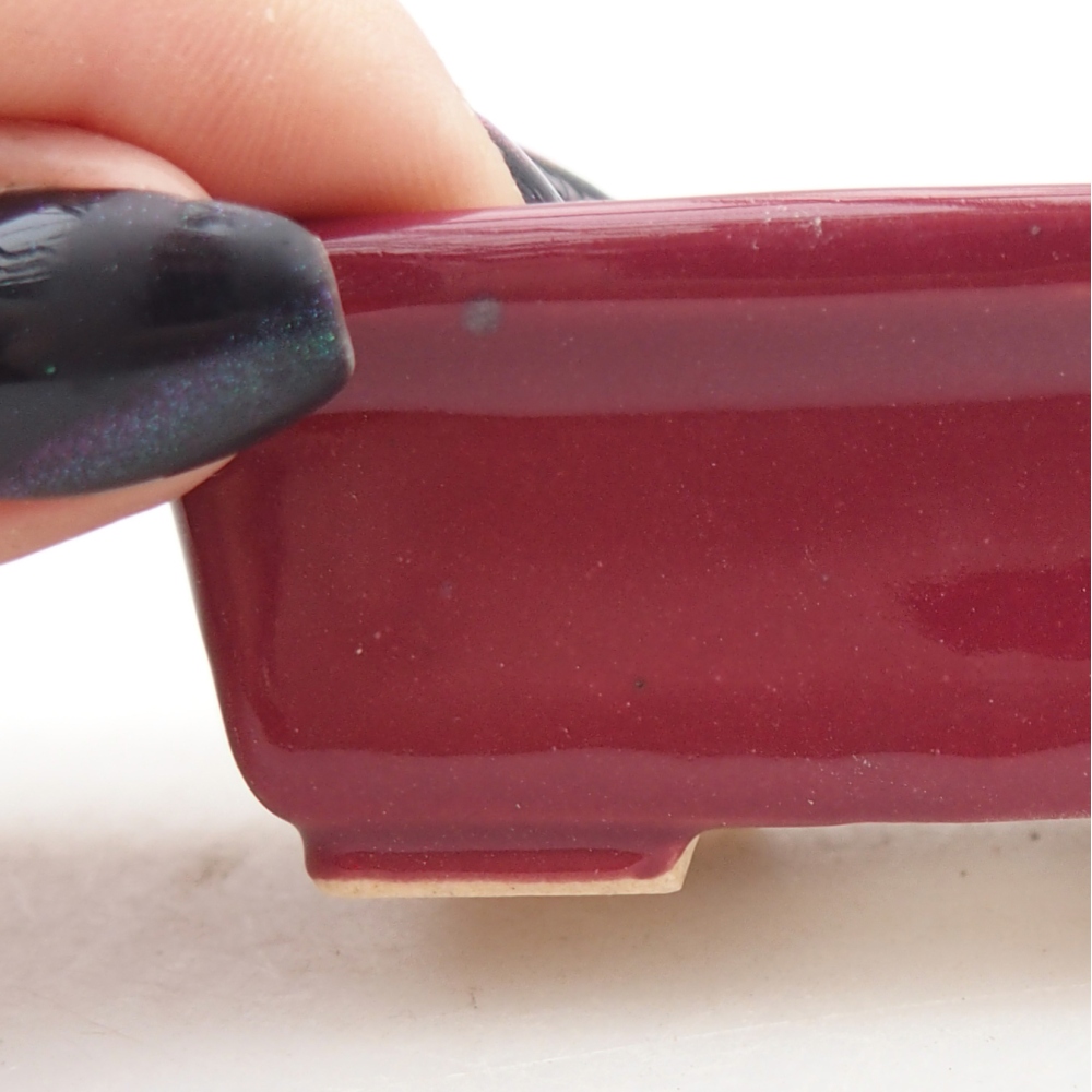 Mini-Bonsaischale 6,5 x 4 x 2,5 cm, bordeauxrot