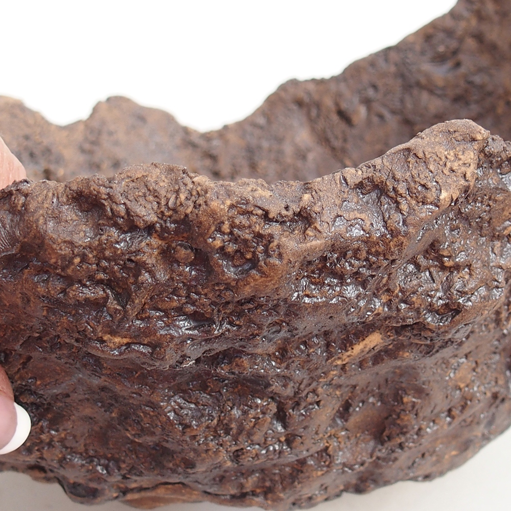 Keramikschale 22 x 20 x 17,5 cm , Farbe braun