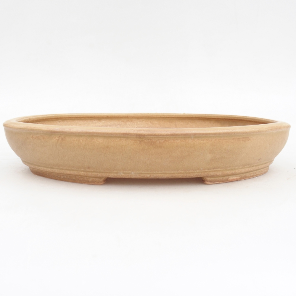 Bonsaischale aus Keramik 24,5 x 20 x 4 cm, Farbe beige