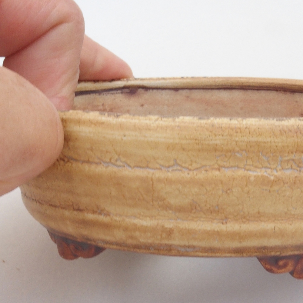 Bonsaischale aus Keramik 10 x 8,5 x 4 cm, braun