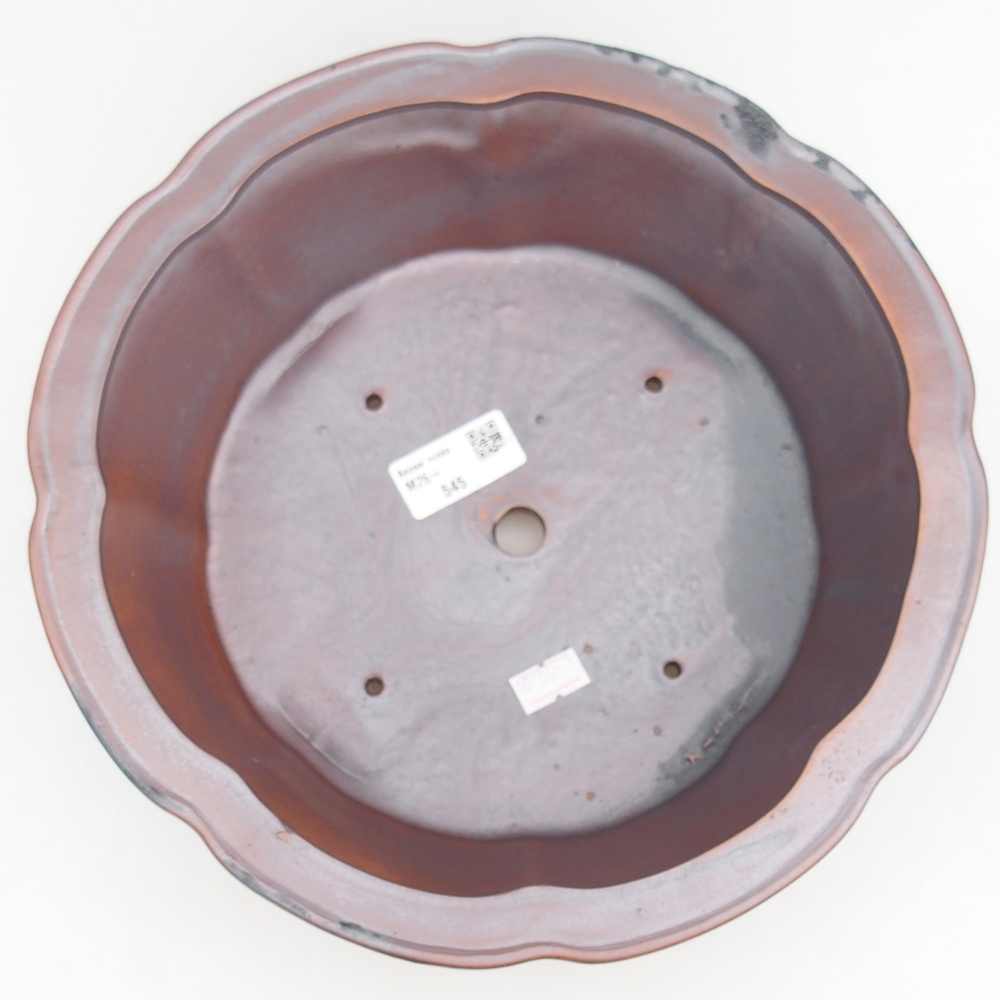 Bonsaischale aus Keramik 26,5 x 26,5 x 8,5 cm, metallfarben