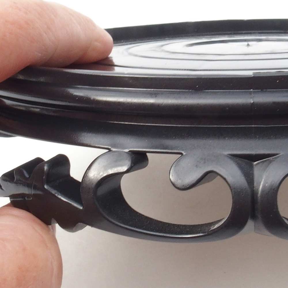 Kunststoff-Bonsai-Tisch rund 17,5 x 17,5 x 4 cm, Farbe schwarz