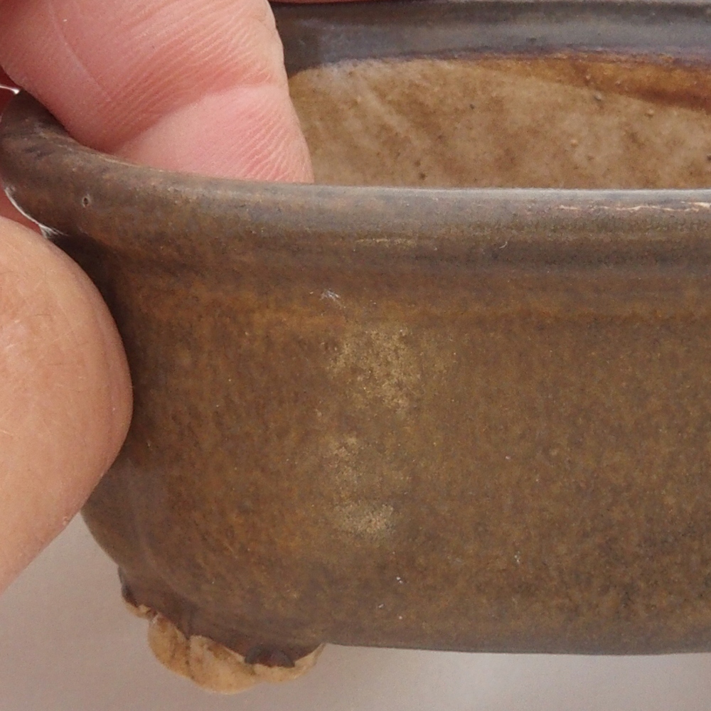 Bonsaischale aus Keramik 10 x 8,5 x 4 cm, braun