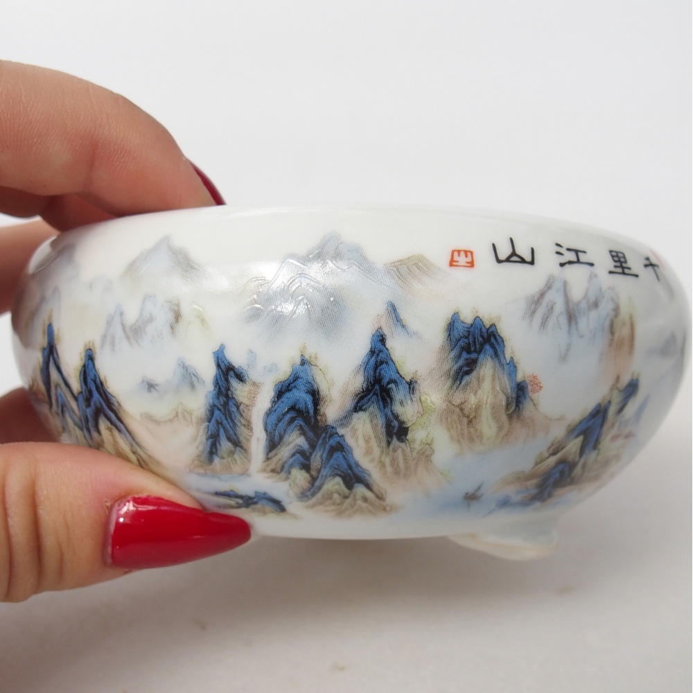 Bonsaischale aus Keramik 10 x 10 x 5 cm, Farbe weiß