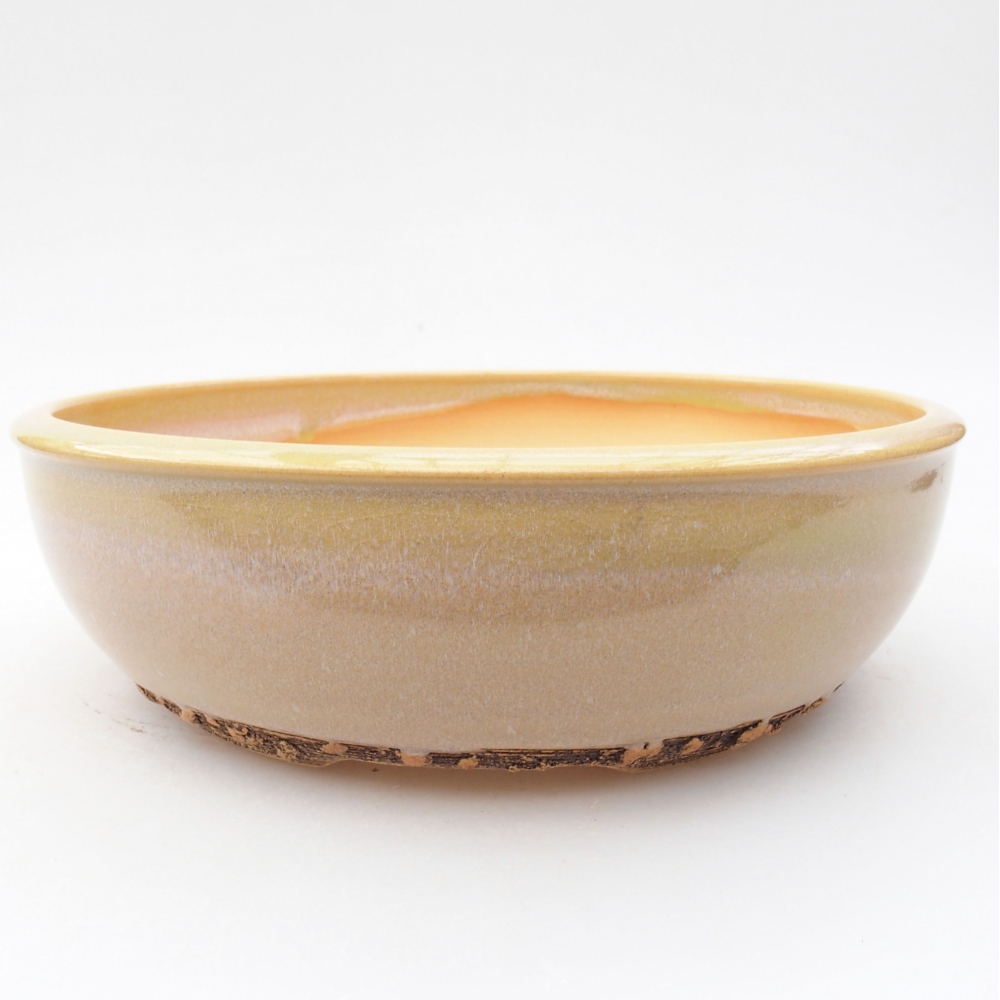 Bonsaischale aus Keramik 19,5 x 19,5 x 6 cm, Farbe beige