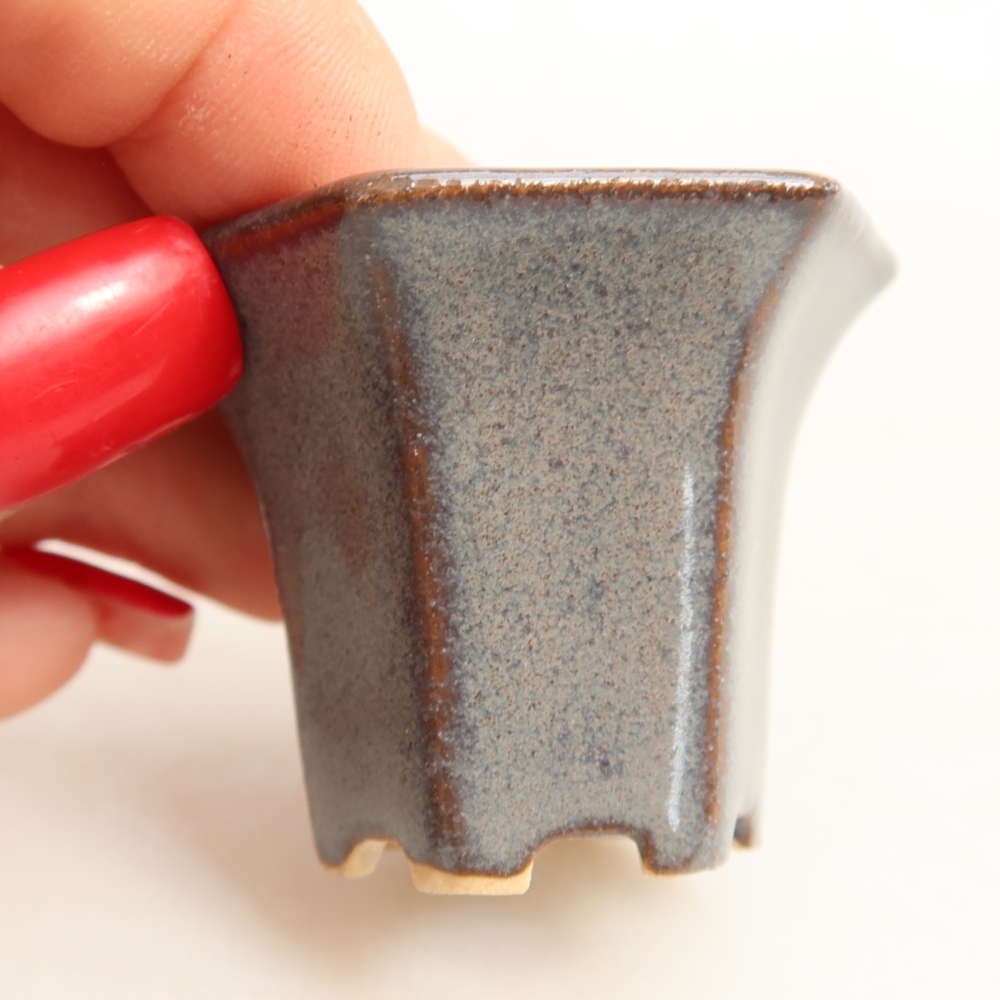 Keramik-Bonsai-Schale 4,5 x 4 x 3,5 cm, Farbe: Grau