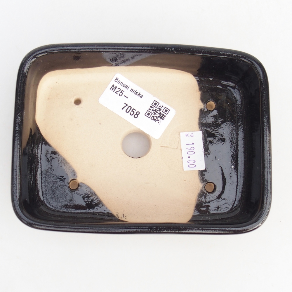 Bonsaischale aus Keramik 12,5 x 9,5 x 3,5 cm, schwarz