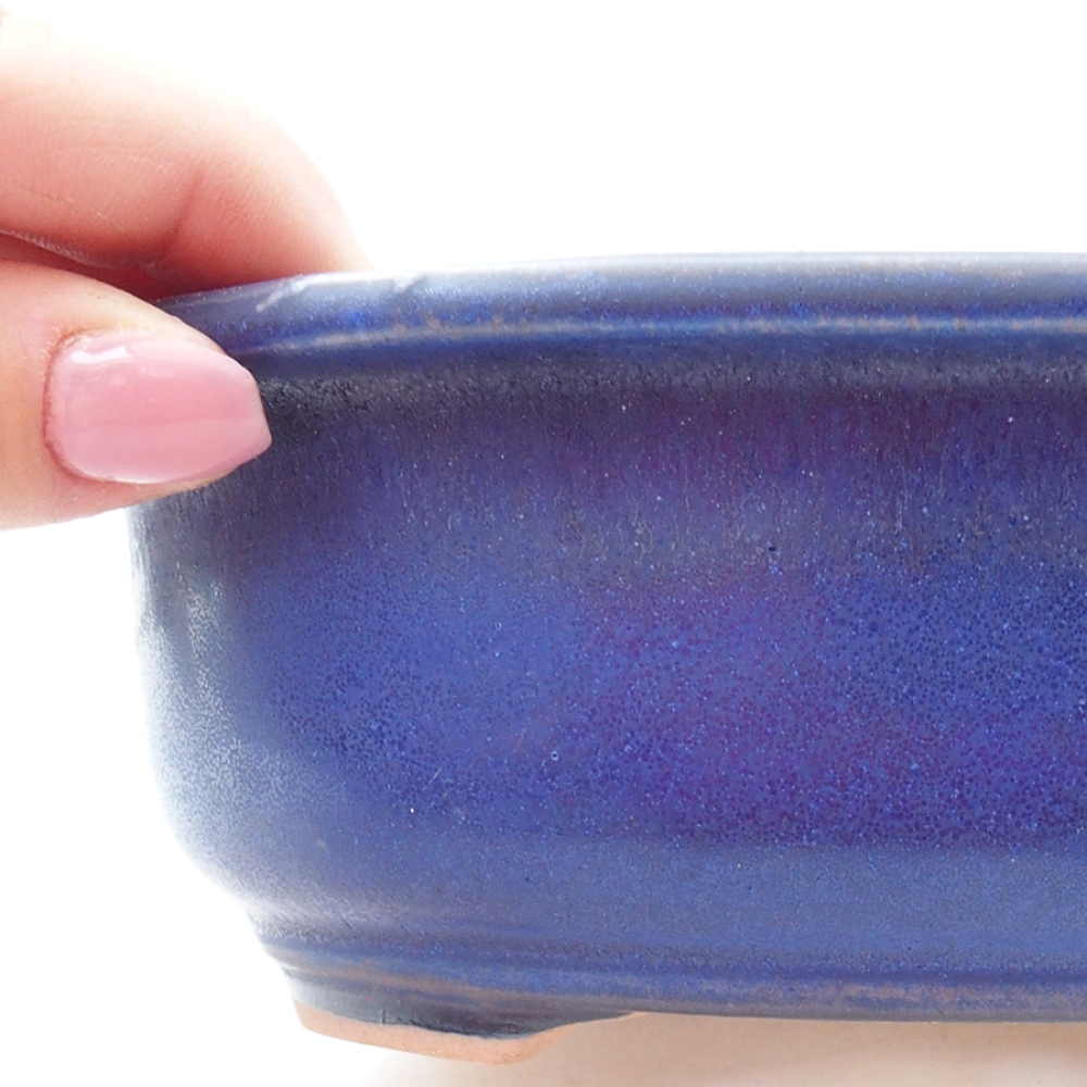 Bonsaischale aus Keramik 18 x 14,5 x 6 cm, Farbe blau