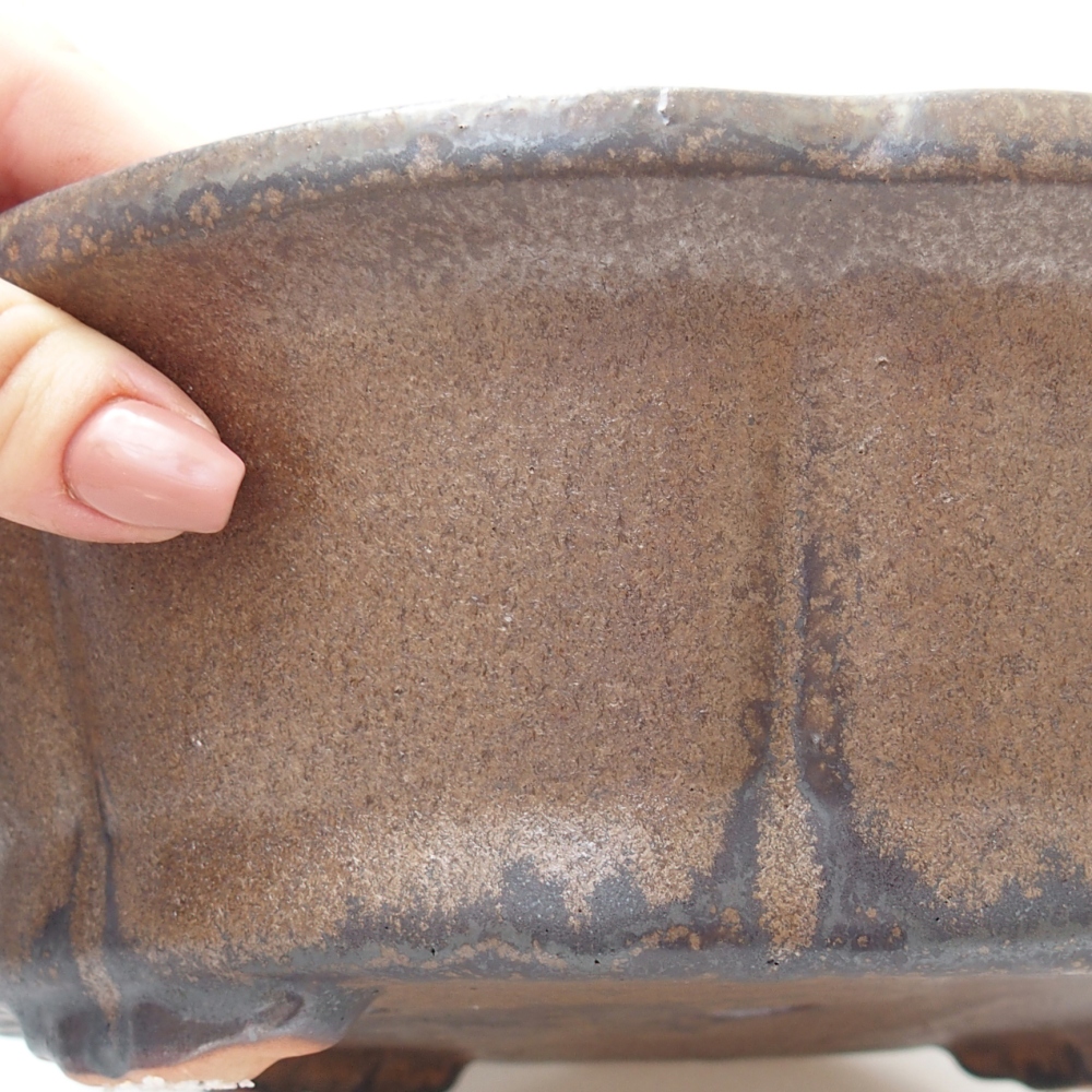 Bonsaischale aus Keramik 26,5 x 26,5 x 8 cm, braun