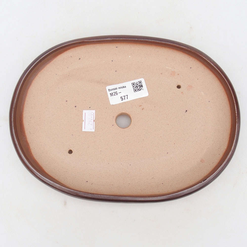 Bonsaischale aus Keramik 22 x 17 x 3 cm, braun