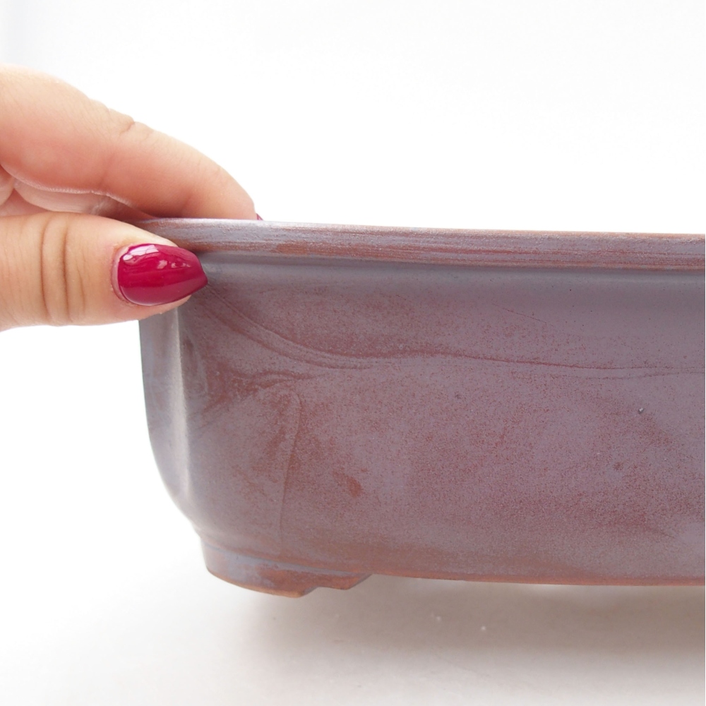 Bonsaischale aus Keramik 24,5 x 21 x 7 cm, metallfarben