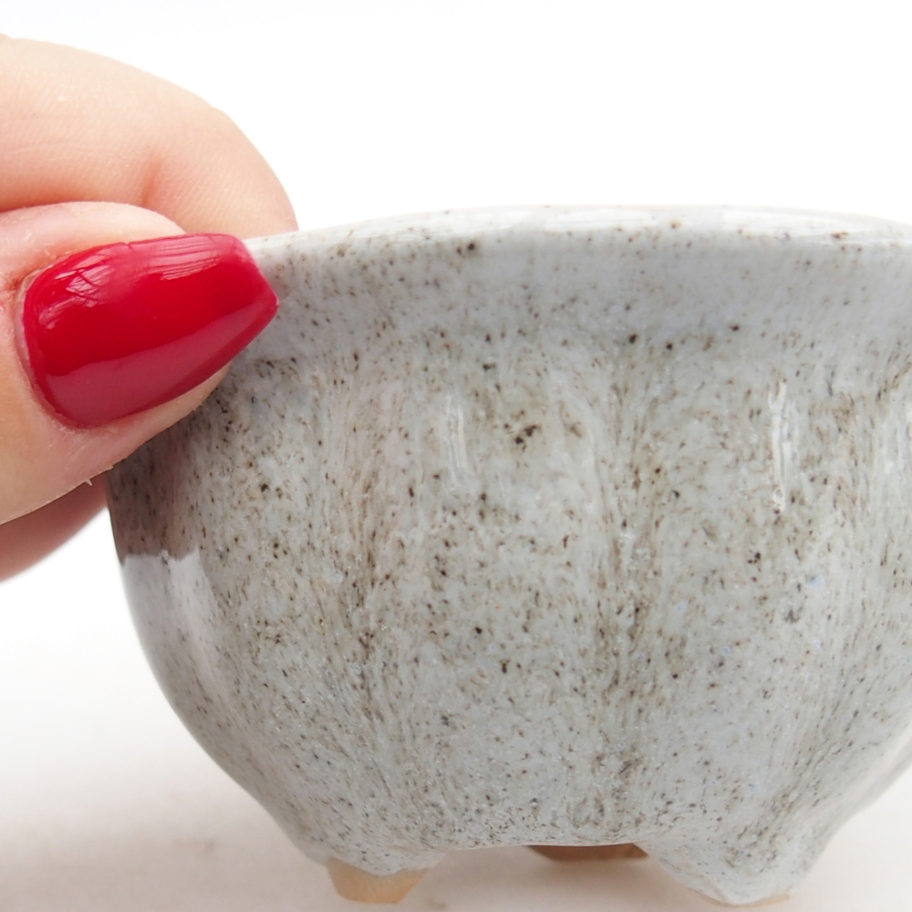 Bonsaischale aus Keramik 8,5 x 8,5 x 4,5 cm, grau