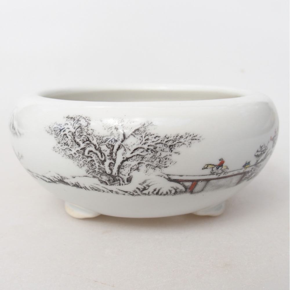 Bonsaischale aus Keramik 10 x 10 x 5 cm, Farbe weiß