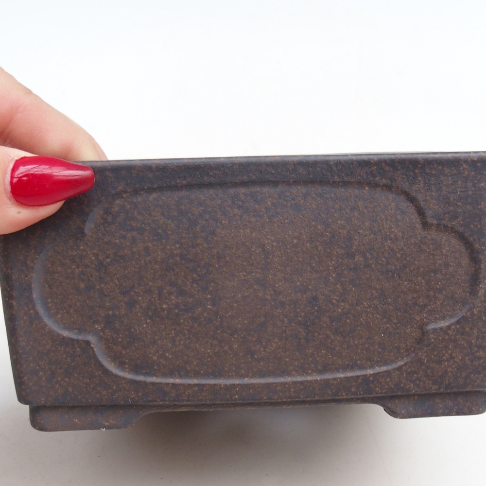 Bonsaischale aus Keramik 12,5 x 12,5 x 6,5 cm, Farbe bräunlich ocker