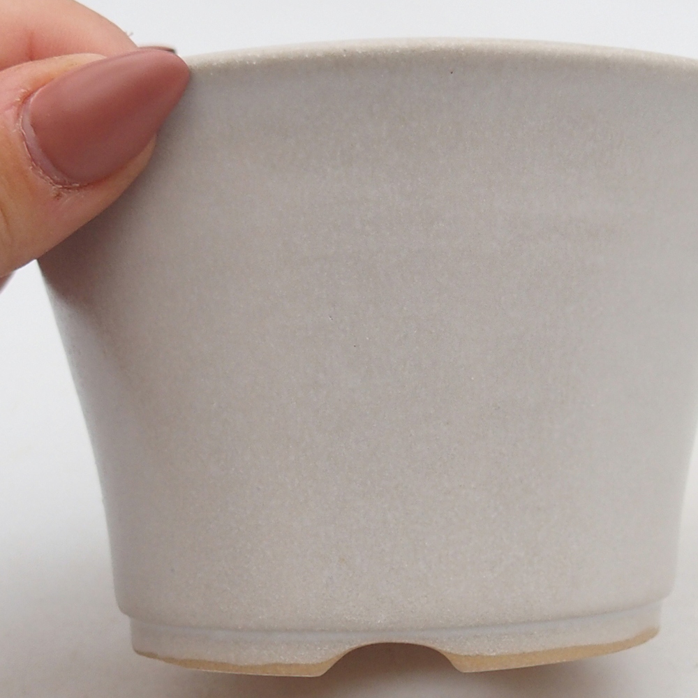 Bonsaischale aus Keramik 11 x 11 x 7 cm, weiß