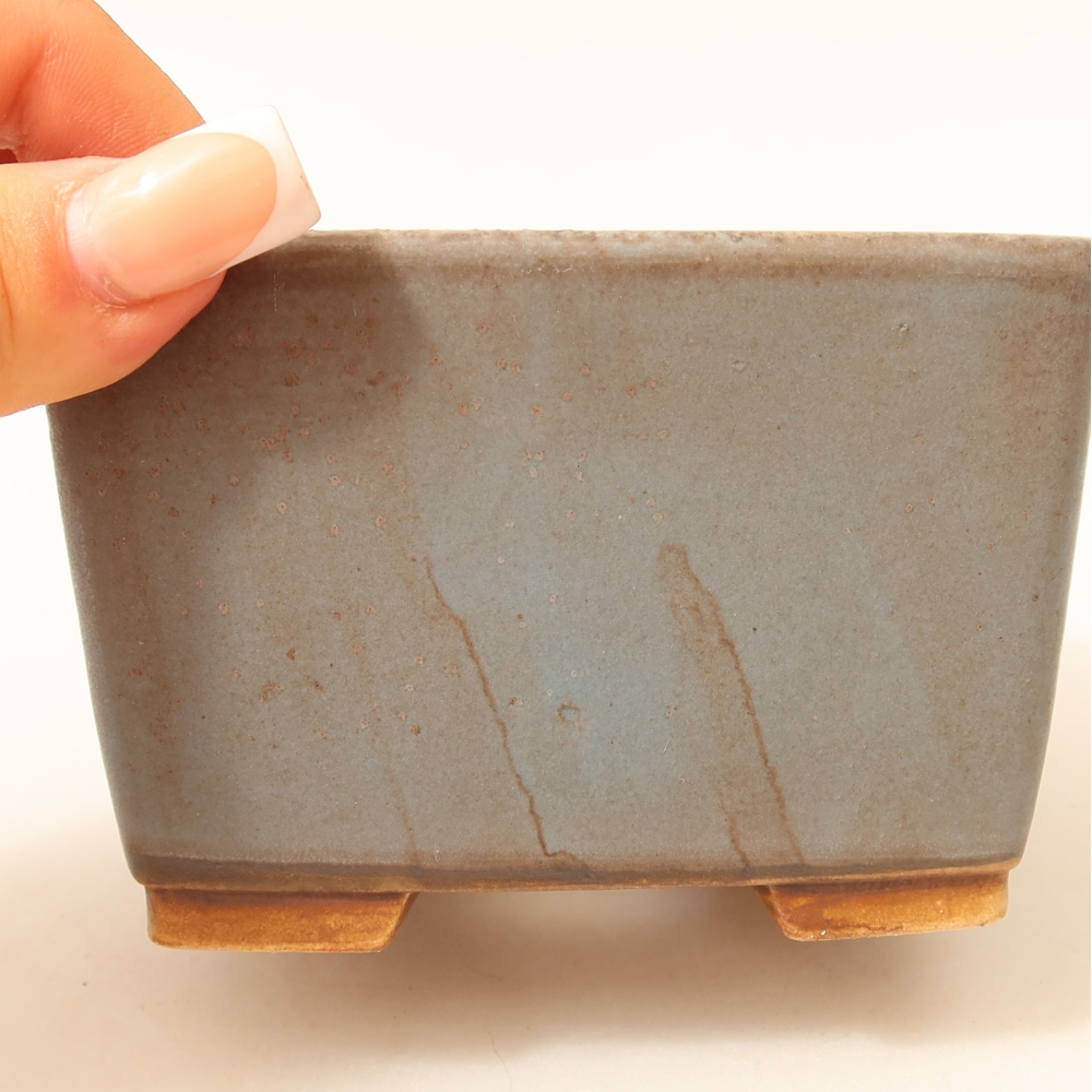 Keramik-Bonsai-Schale, 10,5 × 10,5 × 7 cm, Farbe: Blau