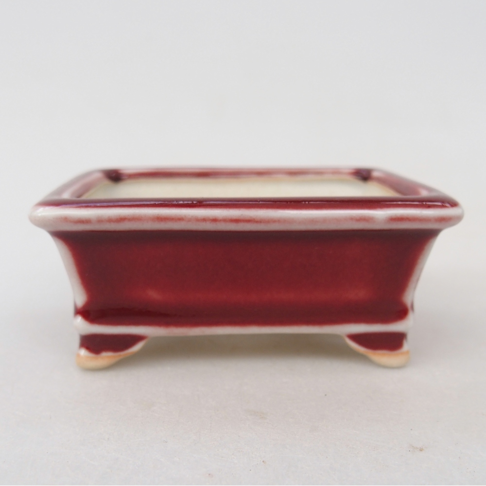 Mini-Bonsaischale 7,5 x 6,5 x 3,5 cm, Farbe rot